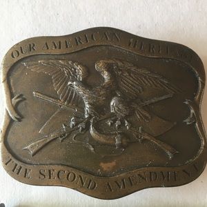 Vintage 70s Second Amendment Patriotic Belt Buckle